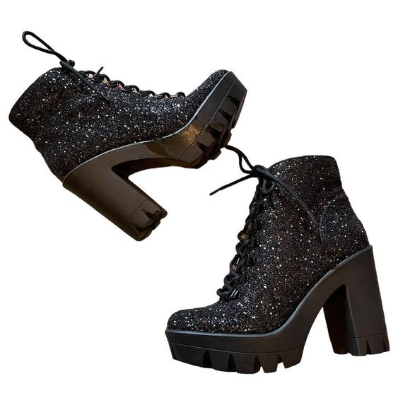 Jessica Simpson Mystah 2 Sparkle Ankle Boots Black 6.5 NEW - Picture 2 of 6
